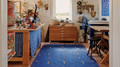 The Blue One deep cobalt blue Moroccan rug with white and pink scattered geometric motifs - one-of-a-kind, Lemon Drops Fresh Finds